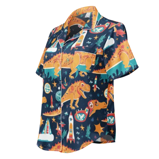 Jurassic Orbit on a Women's Short Sleeve Pajama Top