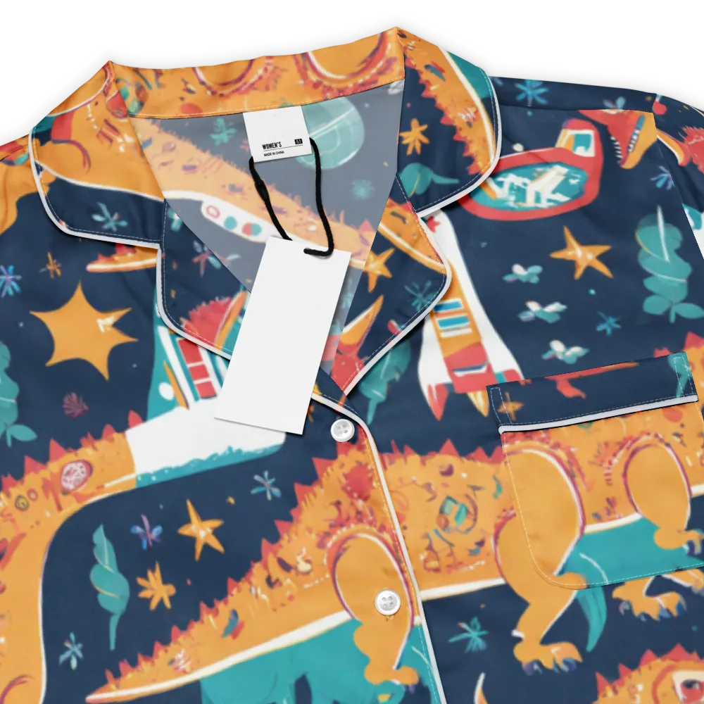 Jurassic Orbit on Women's Short Sleeve Pajama Top — Product details