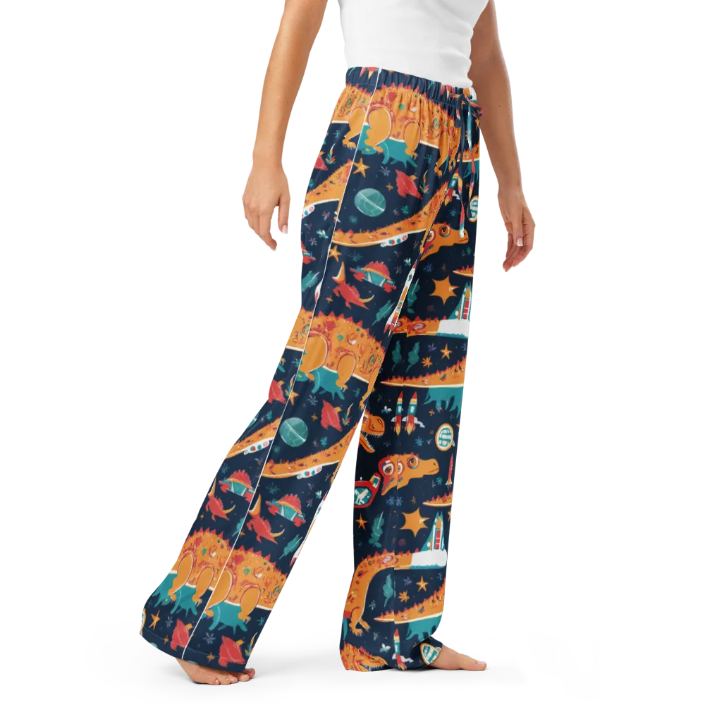 Jurassic Orbit on Women's Pajama Pants — Right Front