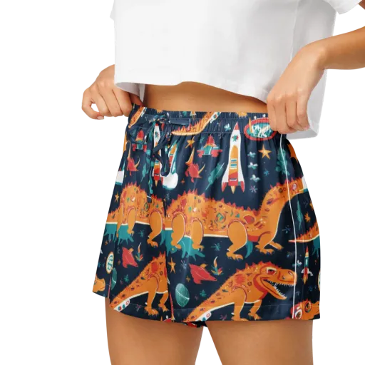 Jurassic Orbit on a Women's Pajama Shorts