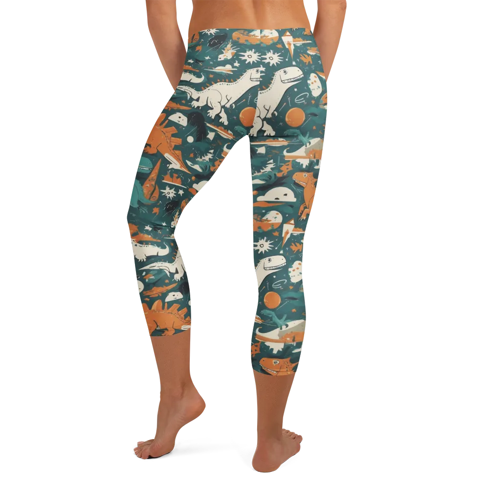 Cretaceous Carnival on Capri Leggings — Back