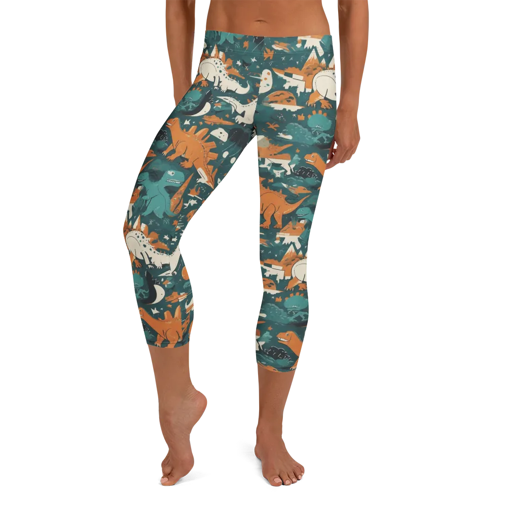 Cretaceous Carnival on Capri Leggings — Front