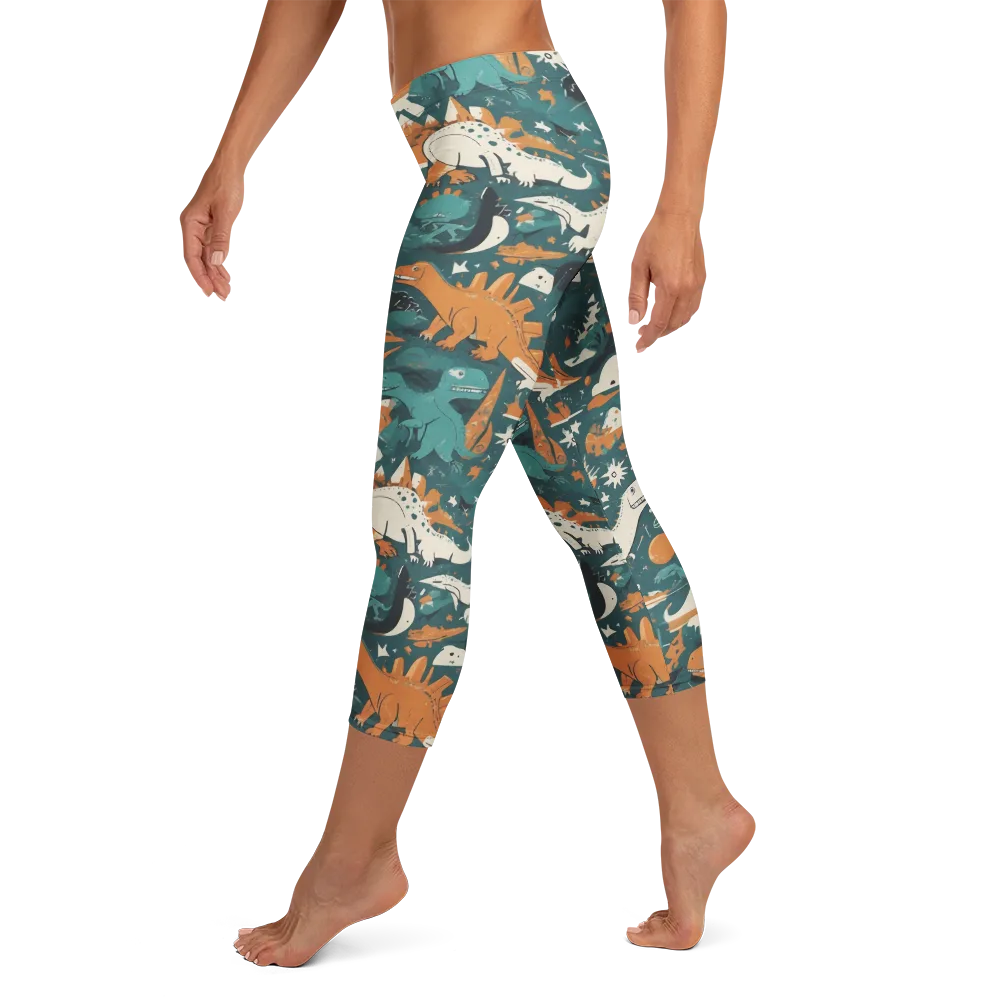 Cretaceous Carnival on Capri Leggings — Left