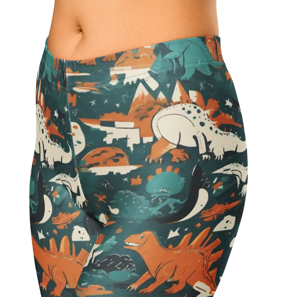 Cretaceous Carnival on Capri Leggings — Zoomed-in