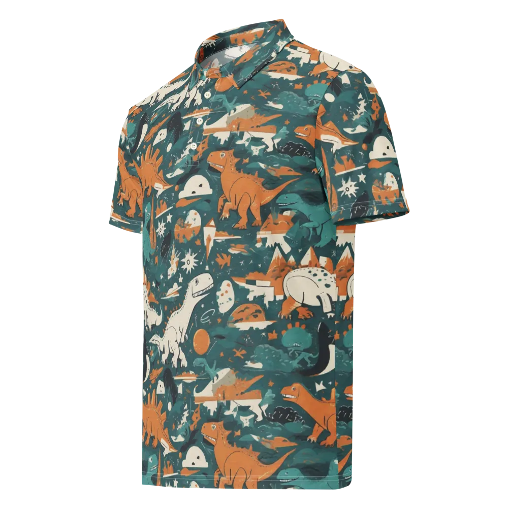 Cretaceous Carnival on Men's Slim Fit Polo Shirt — Left Front