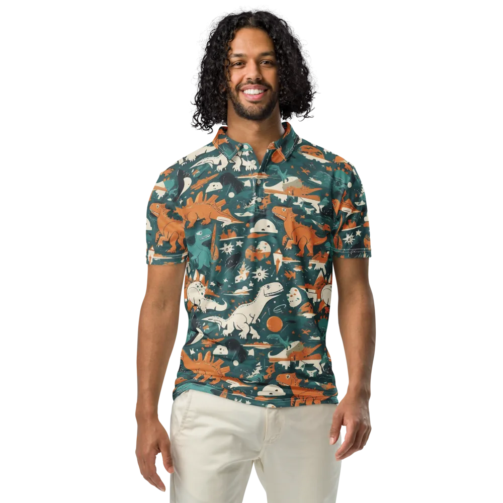 Cretaceous Carnival on Men's Slim Fit Polo Shirt — Front