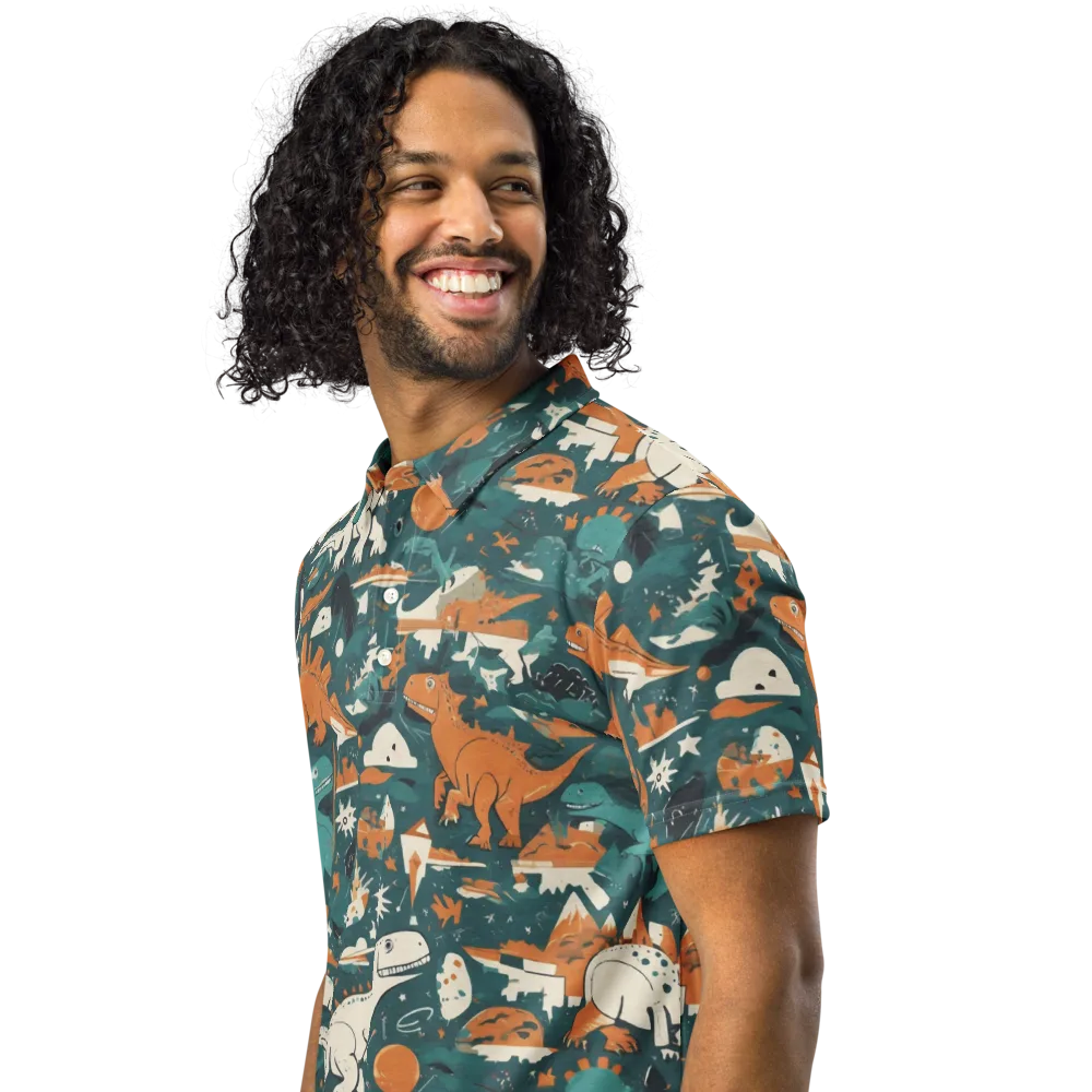 Cretaceous Carnival on Men's Slim Fit Polo Shirt — Left Front