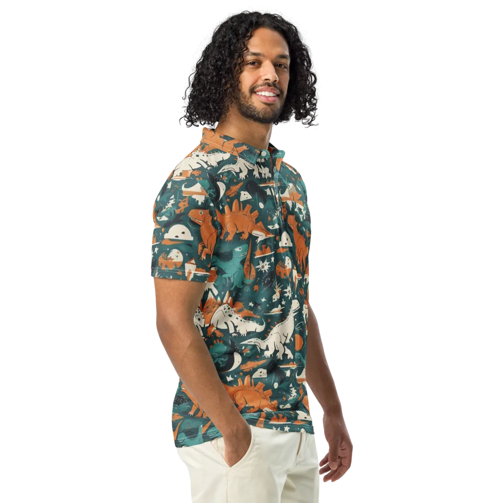 Cretaceous Carnival on Men's Slim Fit Polo Shirt — Right Front