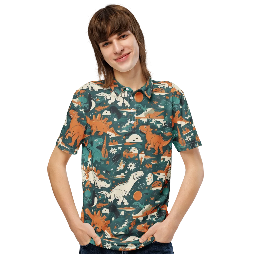 Cretaceous Carnival on Men's Slim Fit Polo Shirt — Front