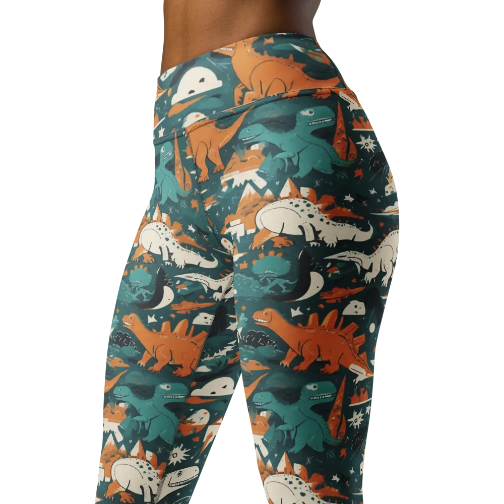 Cretaceous Carnival on Yoga Leggings — Left Front