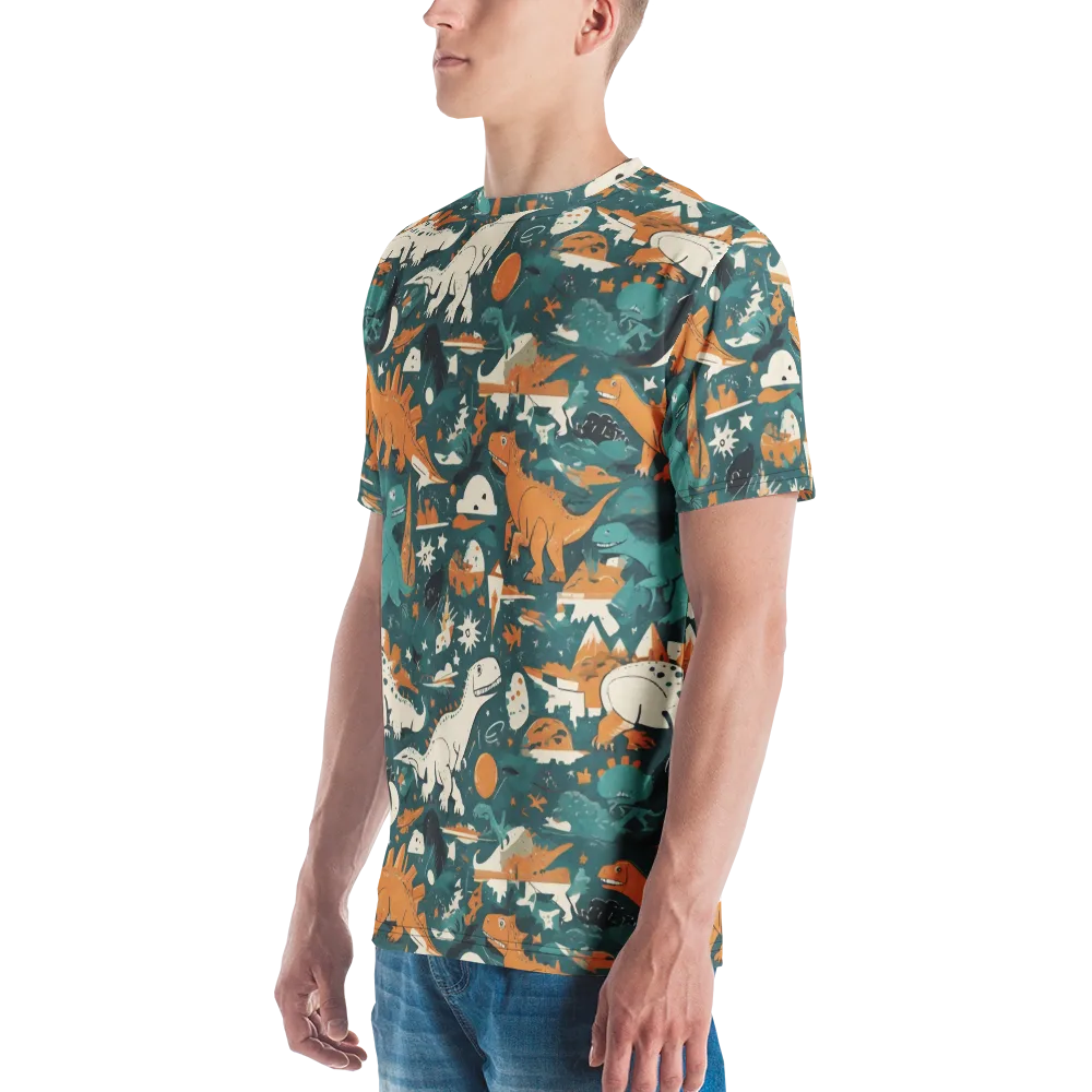 Cretaceous Carnival on Men's Crew Neck T-Shirt — Left