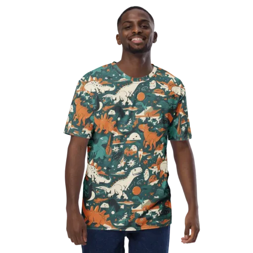 Cretaceous Carnival on a Men's Crew Neck T-Shirt