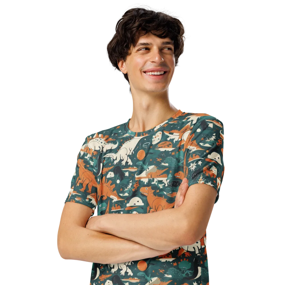 Cretaceous Carnival on Men's Crew Neck T-Shirt — Left Front