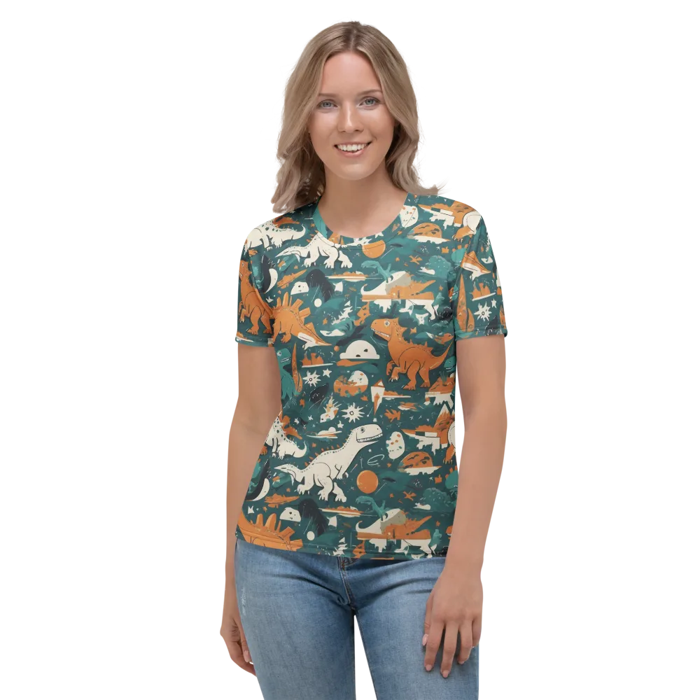 Cretaceous Carnival on Women's Crew Neck T-Shirt — Front