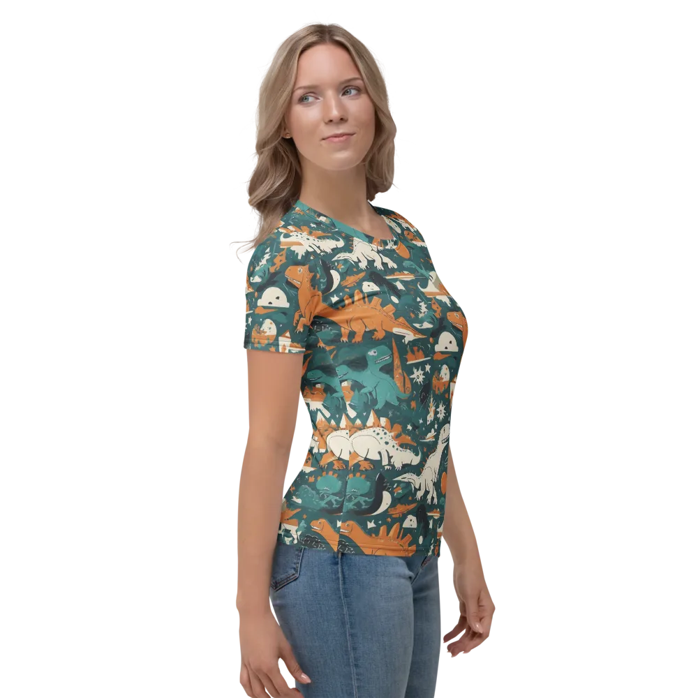Cretaceous Carnival on Women's Crew Neck T-Shirt — Right