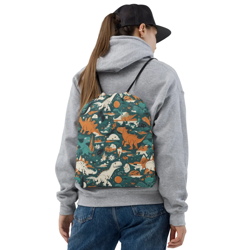Cretaceous Carnival on Drawstring Bag — Front