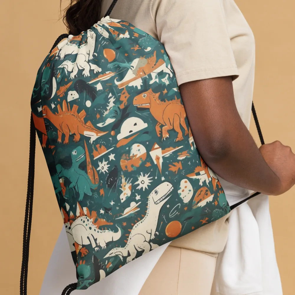 Cretaceous Carnival on Drawstring Bag — Front