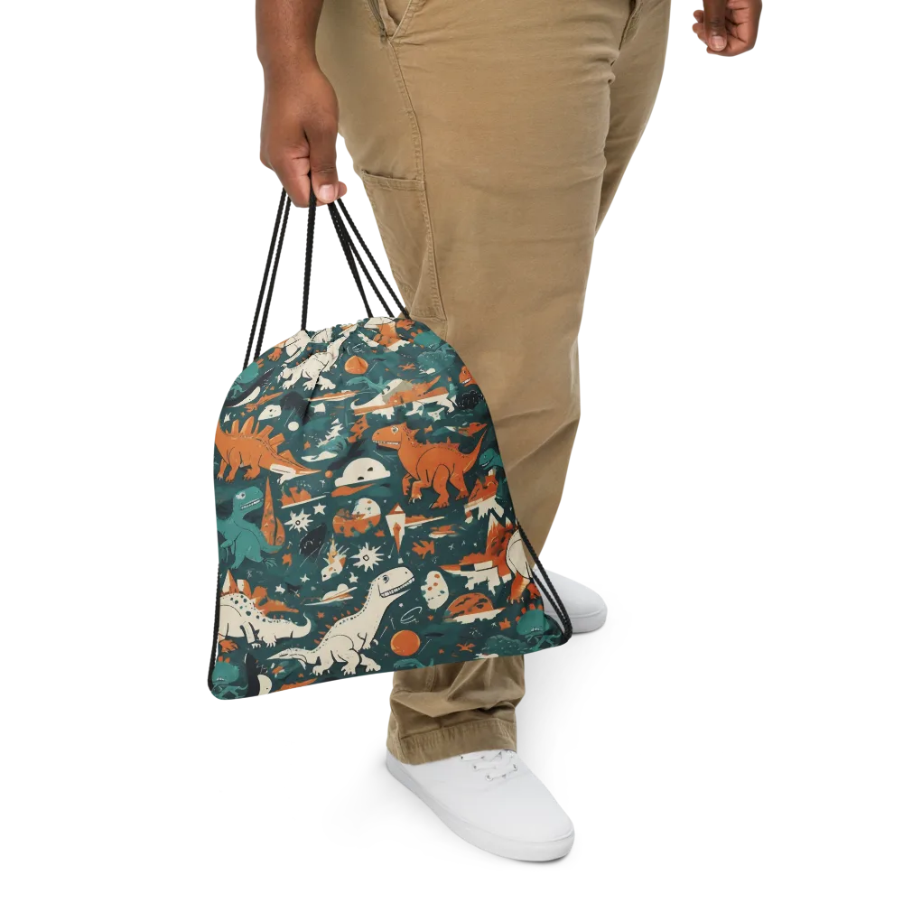 Cretaceous Carnival on Drawstring Bag — Front