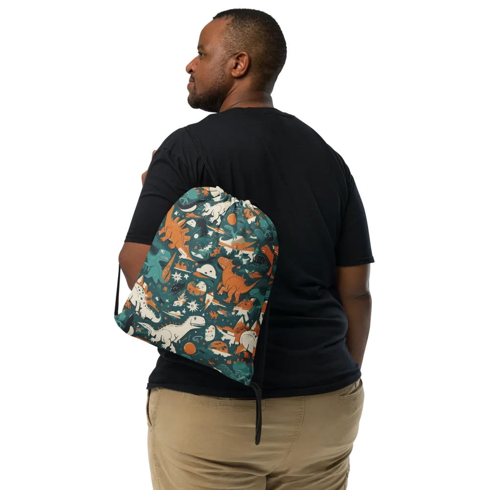 Cretaceous Carnival on Drawstring Bag — Front