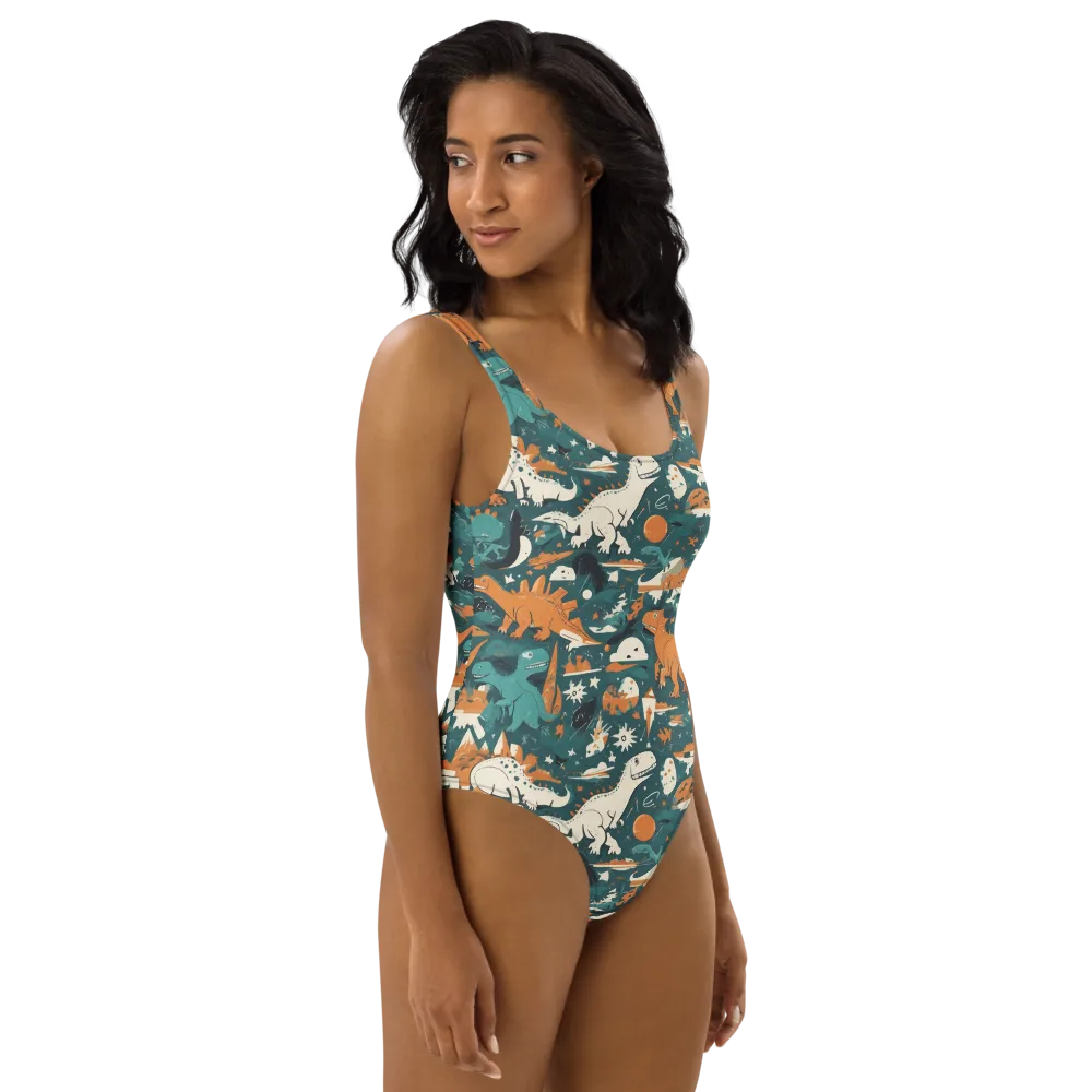 Cretaceous Carnival on One-Piece Swimsuit — Right