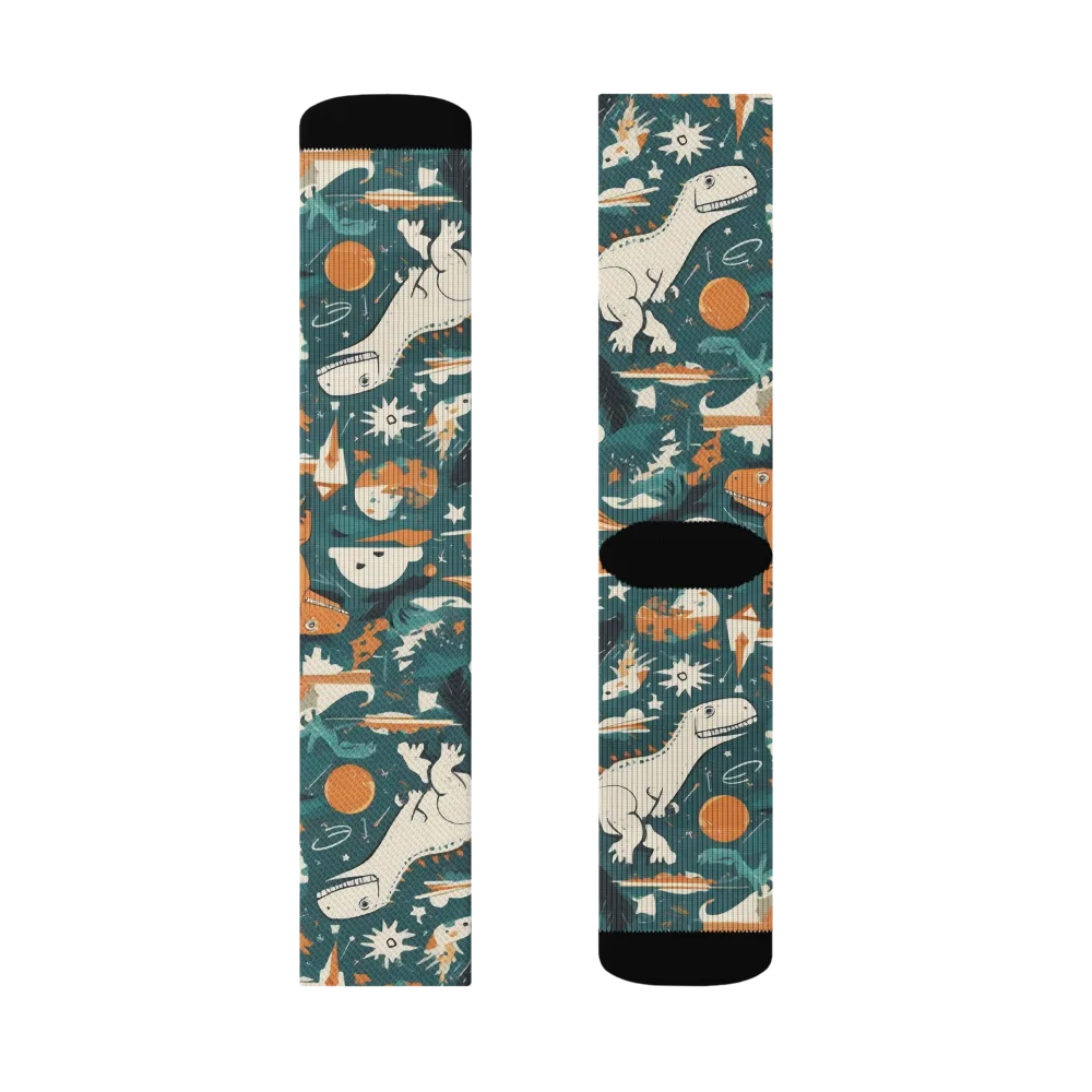 Cretaceous Carnival on Socks — Right Sock