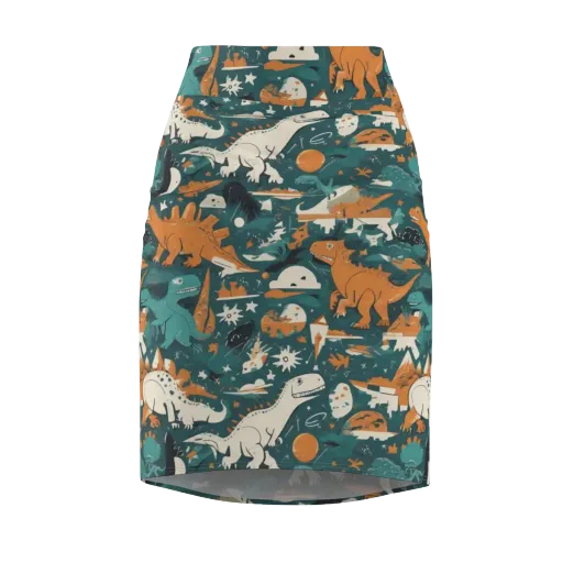 Cretaceous Carnival on a Pencil Skirt