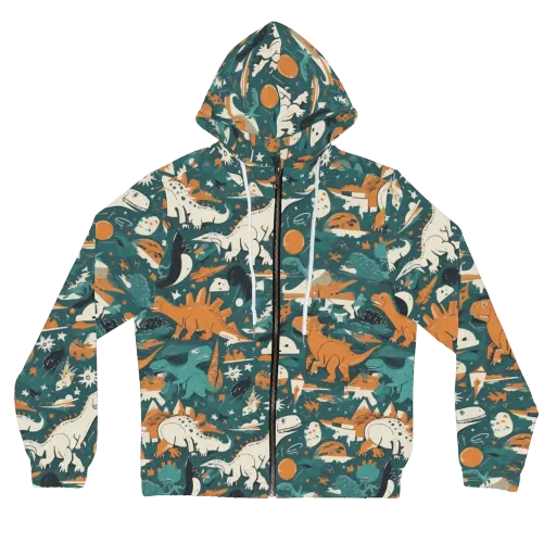 Cretaceous Carnival on a Women's Full-Zip Hoodie