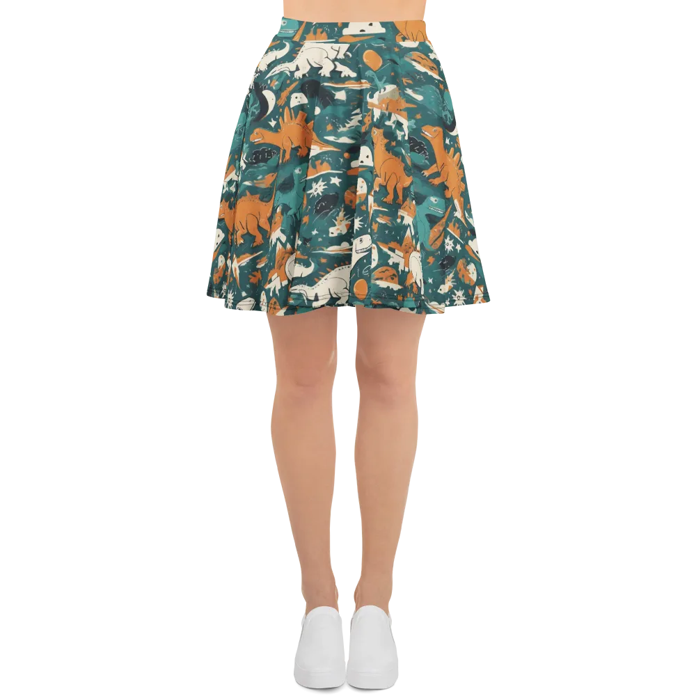 Cretaceous Carnival on Skater Skirt — Front