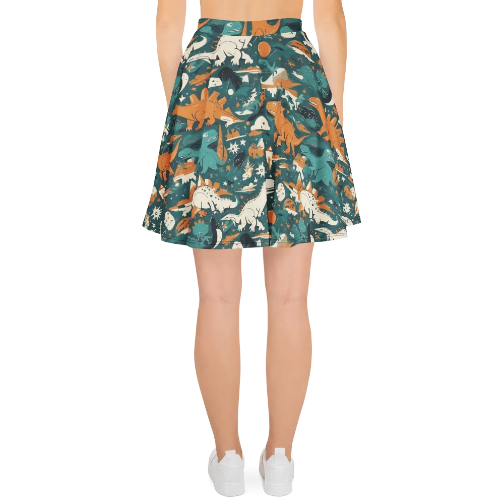 Cretaceous Carnival on Skater Skirt — Back