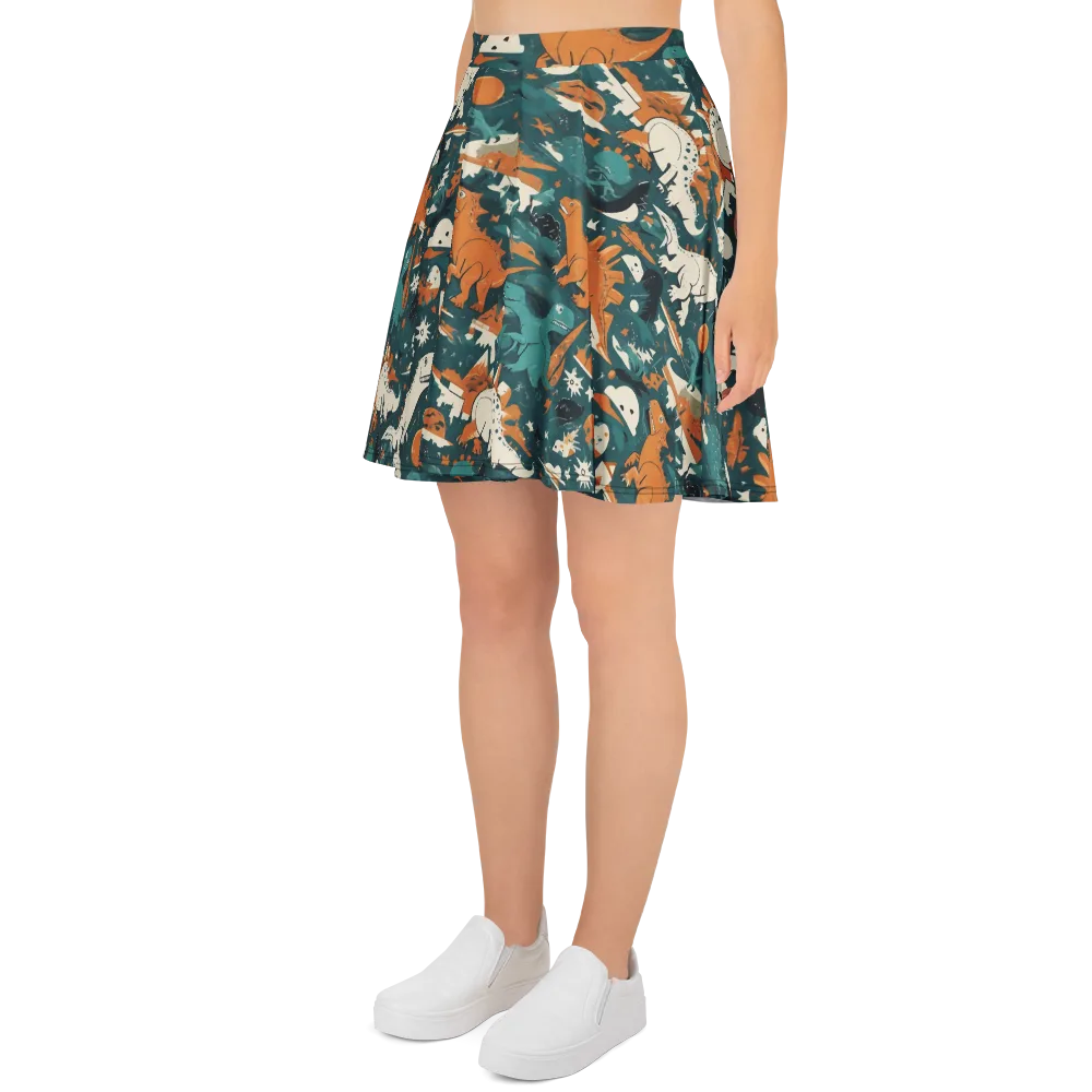 Cretaceous Carnival on Skater Skirt — Left