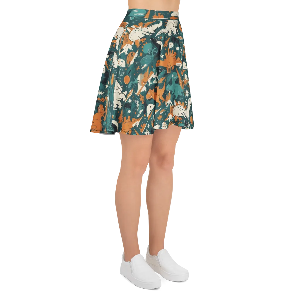 Cretaceous Carnival on Skater Skirt — Right