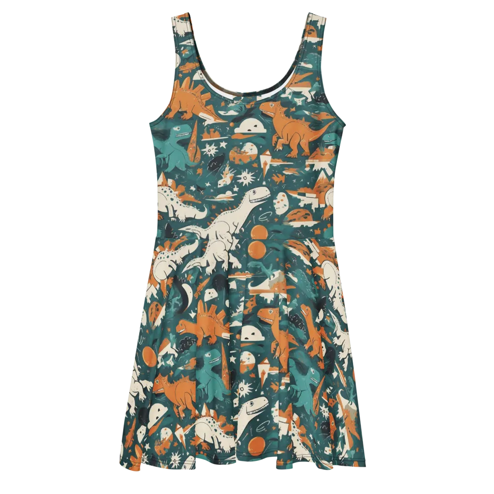 Cretaceous Carnival on Skater Dress — Front