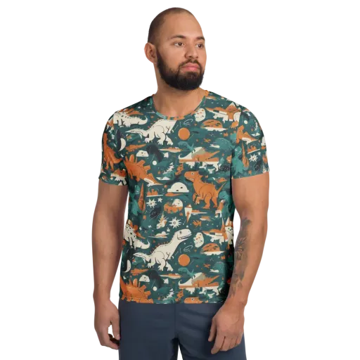 Cretaceous Carnival on a Men's Athletic T-Shirt