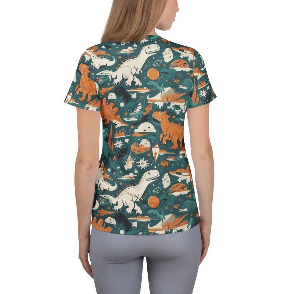 Cretaceous Carnival on Women's Athletic T-Shirt — Back