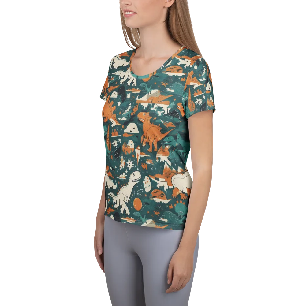 Cretaceous Carnival on Women's Athletic T-Shirt — Left