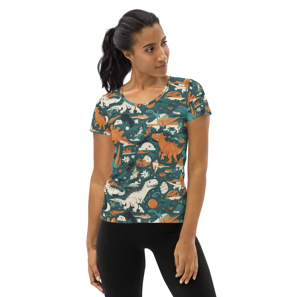 Cretaceous Carnival on Women's Athletic T-Shirt — Front