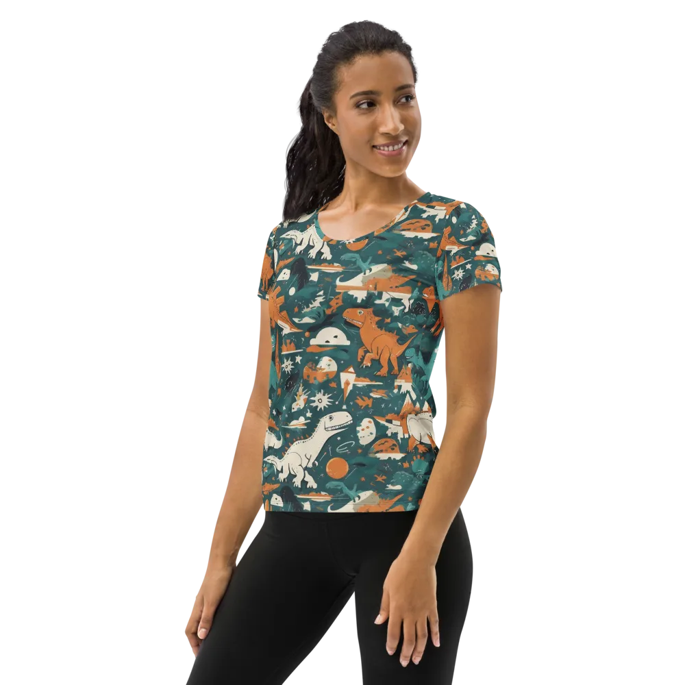 Cretaceous Carnival on Women's Athletic T-Shirt — Left