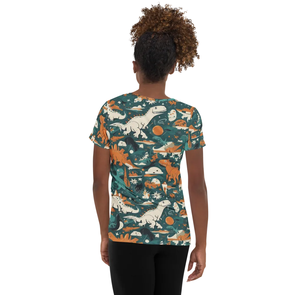 Cretaceous Carnival on Women's Athletic T-Shirt — Back