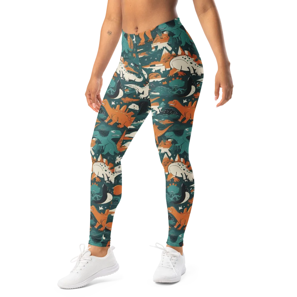 Cretaceous Carnival on Leggings — Left Front