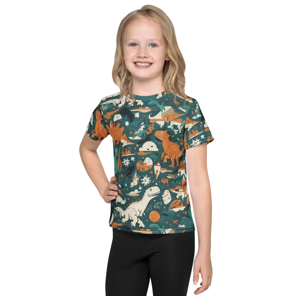 Cretaceous Carnival on Kids Crew Neck T-Shirt — Front