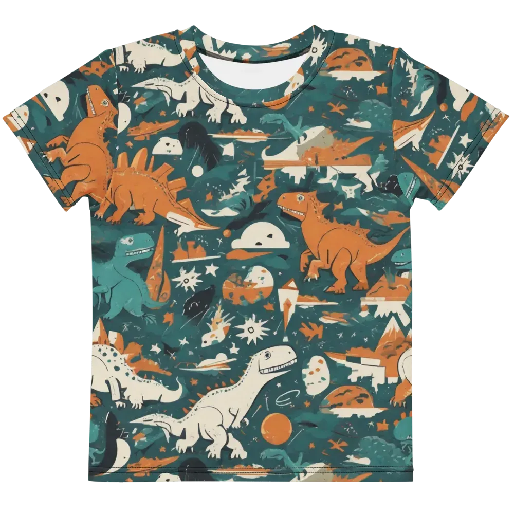 Cretaceous Carnival on Kids Crew Neck T-Shirt — Front