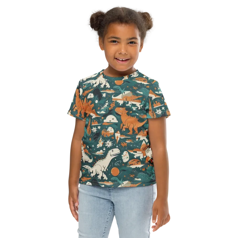 Cretaceous Carnival on Kids Crew Neck T-Shirt — Front