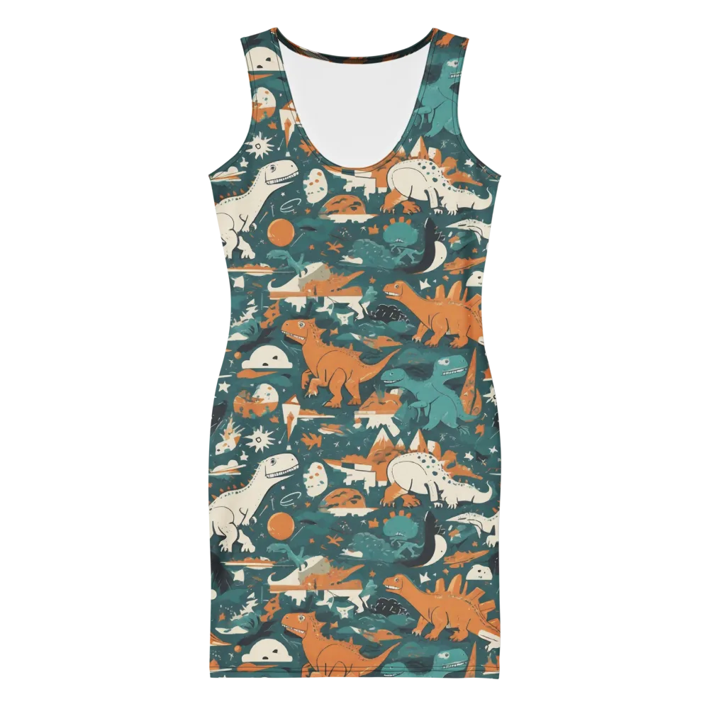 Cretaceous Carnival on Bodycon Dress — Front