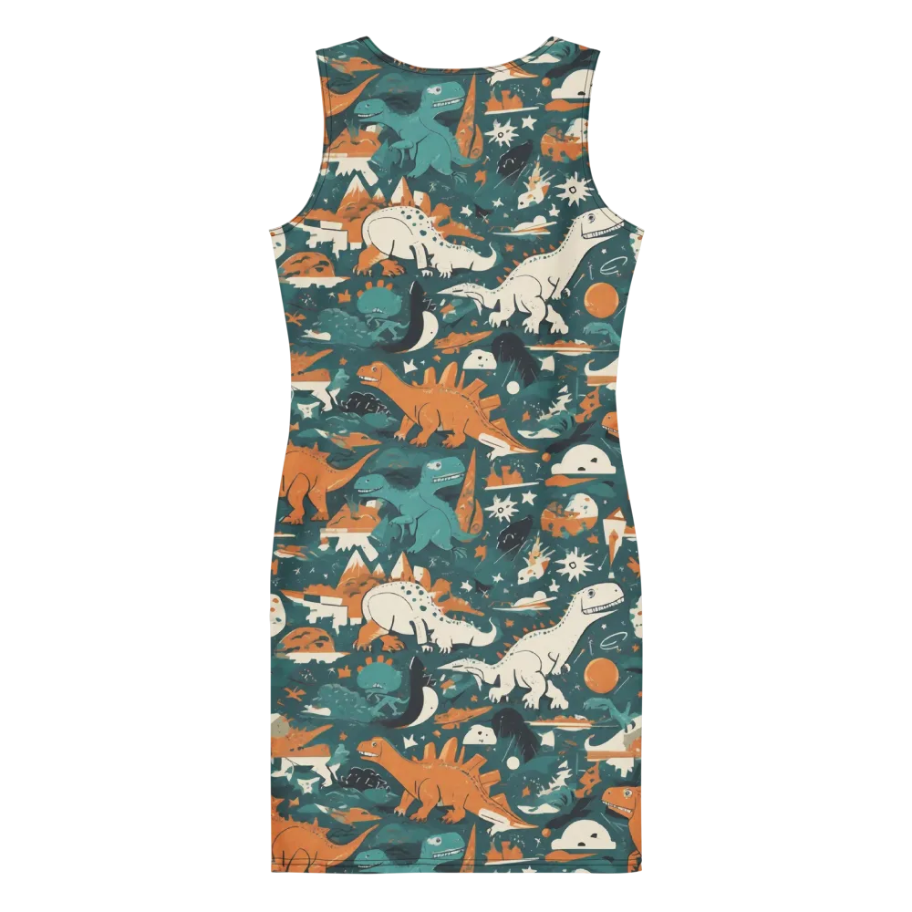 Cretaceous Carnival on Bodycon Dress — Back