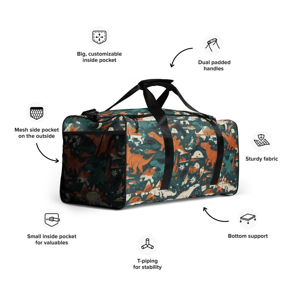 Cretaceous Carnival on Duffle Bag — Right Front