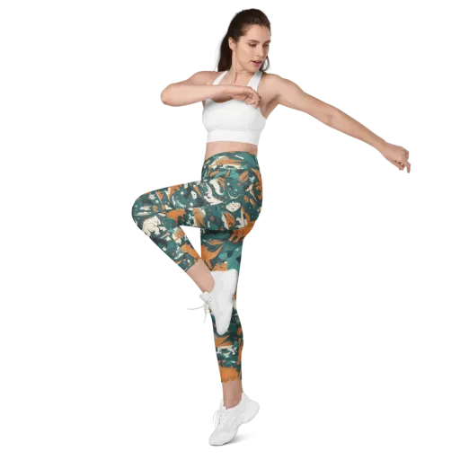 Cretaceous Carnival on a Leggings with Pockets