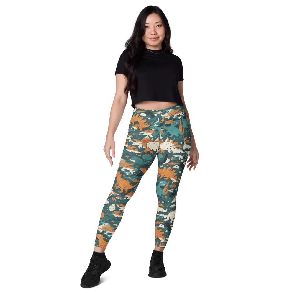 Cretaceous Carnival on Leggings with Pockets — Front
