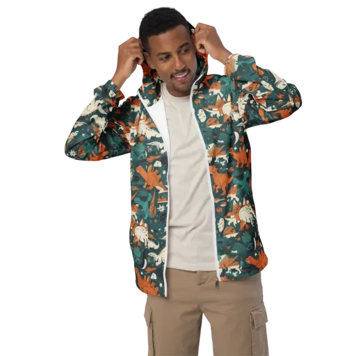 Cretaceous Carnival on a Men's Windbreaker