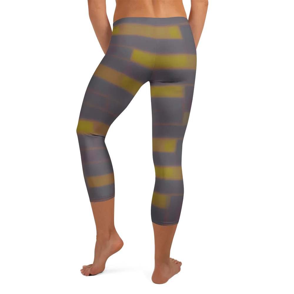 Dusky Mosaic on Capri Leggings — Back
