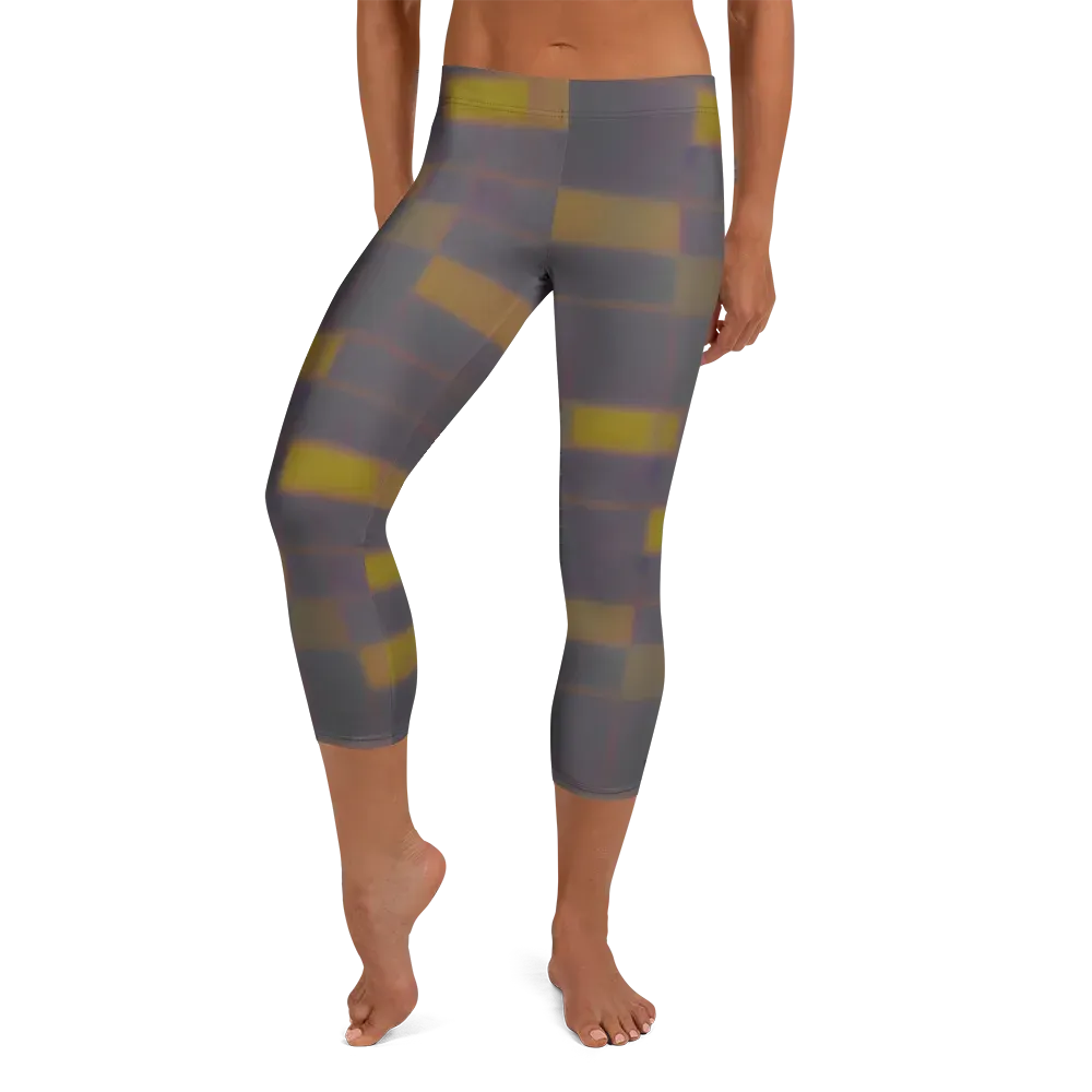 Dusky Mosaic on Capri Leggings — Front